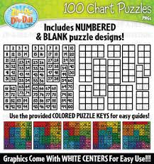 100 hundreds charts puzzles clipart zip a dee doo dah designs