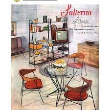 Set includes (1) armchair, (3) side chairs, (1) rectangular table, leafy scrollwork design, mesh s. 58 Best Vintage Salterini Wrought Iron Ideas Salterini Wrought Iron Vintage Patio