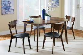 Mid century modern round kitchen table and chairs. Malone Mid Century Modern Round Five Piece Dining Set 105361 S5 Dining Room Groups Just Like Home Express