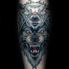 40 Neo Traditional Wolf Tattoo Ideas For Men Wild Designs Traditional Wolf Tattoo Traditional Wolf Neo Traditional Wolf Tattoo