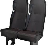 Alpha Double Highback Passenger Seat - Black Vinyl / No Armrests Required