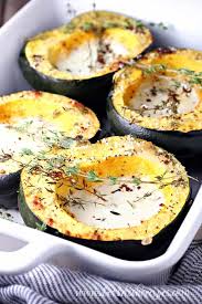 Creamy Parmesan Baked Acorn Squash Recipe Acorn Squash Acorn Squash Recipes Squash Recipes