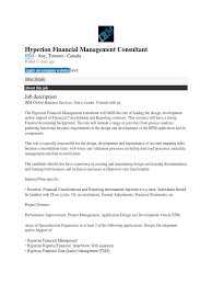 Job summary job overview successful examples resources. Hyperion Financial Management Consultant Ibm World Wide Web