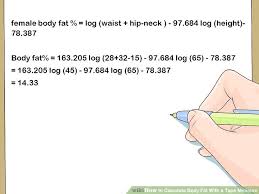 how to calculate body fat with a tape measure 14 steps