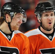 57 this clinched the flyers' first stanley cup final berth since 1997 and the eighth in franchise history. Philadelphia Flyers Claude Giroux And Mike Richards Mike Richards Philadelphia Flyers Richard
