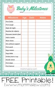 Babys Milestones Printables Free Printable From Momma Lew