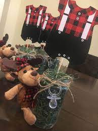 Lumberjack Baby Shower Diy Centerpieces Diy Baby Shower Centerpieces Baby Shower Center Baby Shower Party Gifts