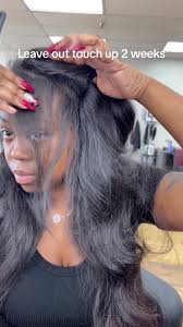 2 week maintenance leave out touch up 🔥. Using my mini small flat irons .  #leaveout #quickweave #fypシ #teamwork #blackgurl #sidepart