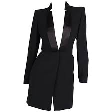Alexander Mcqueen Tuxedo Dress Black Tuxedo Dress Long Sleeve Short Dress Evening Dresses With Sleeves