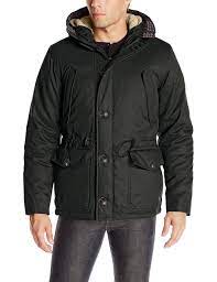 English Laundry Mens Wax Cotton Hooded Parka Black Medium Click Image For More Details This Is An Hooded Parka Jacket Outerwear Jackets Outerwear Fashion