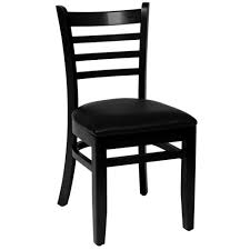 Bfm Seating Lwc101blblv Burlington Black Colored Beechwood Side Chair With 2 Black Vinyl Seat Solid Wood Dining Chairs Side Chairs Ladder Back Chairs