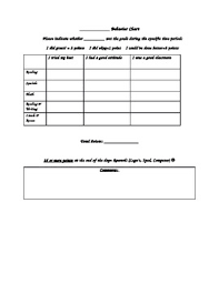 Behavior Chart Elementary