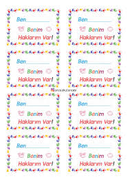 cocuk haklari gunu yaka karti cocuk sablon baski fiziksel egitim