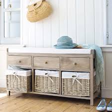 Banc De Rangement En Platane Et Coton L 103 Cm Banc De Rangement Banc En Bois Avec Rangement Meuble