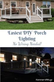 Easiest Diy Deck Lighting Hammers N Hugs In 2020 Backyard Solar Lights Deck Lighting Diy Deck