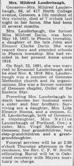 Obituary for Mildred Lauderbaugh