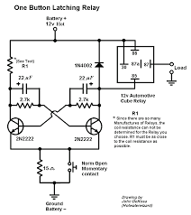 The switch may have any number of contacts in multiple contact forms, such as make contacts, break contacts, or combinations thereof. Single Button Latching Relay