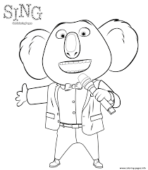Cool coloring from the category « sing» , which you can color directly on the site or print to color with pencils or markers. Sing 2016 Movie Coloring Coloring Pages Printable