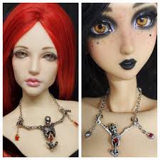 Gothic Skeleton Fashion Doll Jewelry Necklace 1/4 MSD &1/3 SD BJDS