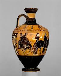 Terracotta Lekythos Oil Flask C 550 530 Bc Attic Greek This Is The Earliest And Most Complete Known Representation Of An Attic Wedd Ancient Greek Art