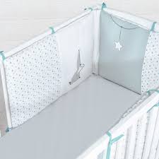 Des lits pour bébé au top pas cher. Tour De Lit Bebe Pas Cher En Popeline De Coton Bleu Polaire Imprime Kinousses