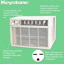 Horizontal air flow grille 5. Buy Keystone 18 000 Btu 230v Window Air Conditioner 16 000 Btu Supplemental Heating Sleep Mode Remote Control 24h Timer Ac For Rooms Up To 1000 Sq Ft Ksthw18a Online In Indonesia B07yygw377