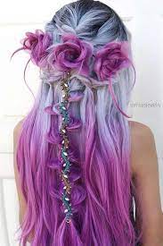 Try 42 Half Up Half Down Prom Hairstyles Lovehairstyles Com Hair Styles Mermaid Hair Color Hair Color Purple