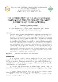 Plan renovation or remodel for small kitchen and render hd pictures like an interior designer. Pdf The Establishment Of The Arabic Learning Environment In Islamic Higher Education Institution In North Sumatera
