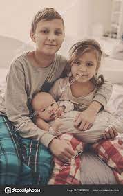 Big Brother Sister Playing Baby Brother Home Stock Photo By C Reanas 192206330