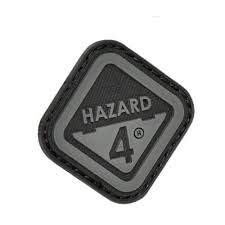 Black And White Diamond Shaped Logo Hazard 4 Diamond Shaped Morale Patch With Company Logo Black Grey Hazard 4