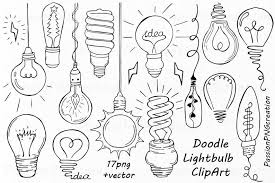 Doodle Light Bulb Clipart Hand Drawn Light Bulb Clip Art Etsy Creative Art Book Art Clip Art