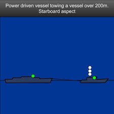 Power Driven Vessel Towing A Vessel Under 200m In Length Starboard Aspect Colregs Navigation Lights Shapes For Sk Boat Navigation Boat Safety Boating Tips