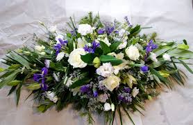 The most common spray flowers blue material is plastic. Blue White Funeral Spray Patty S Flowers