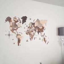 3d Wooden World Map By Enjoy The Wood 5th Anniversary Gift For Etsy In 2020 Wood World Map World Map Wooden Airplane
