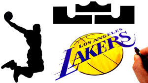 The lakers logo consists of a basketball that depicts the nature and identity of the team, and the stretched lines from the text signifies the fast speed of the team. How To Draw The Lebron James And L A Lakers Logos Youtube