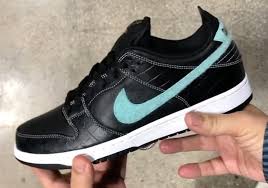 This nike sb dunk comes with an a black upper, silver nike swoosh, white midsole, and a black sole. Diamond Supply Co X Nike Sb Dunk Low Collection