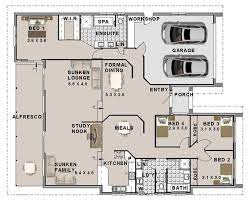 4 Bedroom House Plans 2960 Sq Foot 272 M2 Sunken Lounge 4 Bedroom Study Nook House Plan 4 Bed House Plans On Sale Today 4 Bedroom House Plans Bedroom House Plans House Plans