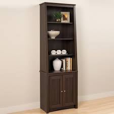 Complimentary design service and nationwide shipping. Tall Slant Back Bookcase With 2 Shaker Doors Espresso Prepac Target