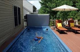 A Backyard Endless Pool Swim Spa Built Into This Custom Deck Was Featured In The Washington Post Http Wapo St Gz Endless Pool Swim Spa Swimming Pool House