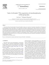 Vieles konnen, aber nichts gut german. Pdf Jack Of All Trades The Negotiation Of Interdisciplinarity Within Geography