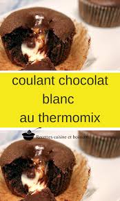 Coulant Chocolat Blanc Au Thermomix En 2020 Coulant Au Chocolat Recette Dessert Chocolat Blanc