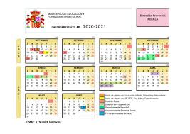 Negrillas calendario escolar 2020 2021 educación básica 190. Calendario Escolar 2020 2021 En Melilla