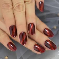 Black And Red Cat Eye Nails Pin By Numila Retana On Short Nail Designs In 2020 Classy Nail Designs Classy Nails Fake Nails