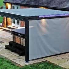 Cheap outdoor patio metal folding gazebo with 2 side panels. Large Metal Gazebo Grey Aluminium Shuttered Roof 3 5m X 5 4m Mojave