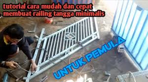 Desain tangga besi minimalis home desaign. Proses Cara Cepat Membuat Railing Tangga Minimalis Untuk Pemula Youtube