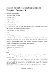 Pada suku keberapa kedua deret mempunyai nilai sama ? Materi Kuliah Matematika Ekonomi Tingkat 1 Semester 1