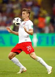 Lukasz piszczek of poland reacts during the uefa euro 2020 qualifier between poland and slovenia on november 19, 2019 in warsaw, poland. Lukasz Piszczek Of Poland Controls The Ball During The 2018 Fifa World Cup Russia Group H Match Between Poland And Colombia Fifa Soccer World Russia World Cup