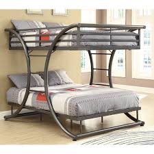Amazon Com Coaster Home Furnishings 460078 Bunk Bed Gunmetal Kitchen Dining Cool Bunk Beds Metal Bunk Beds Modern Bunk Beds