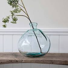 Garden Trading Wells Bubble Vase Wide Recycled Glass Dining Table Centerpiece Bubble Glass