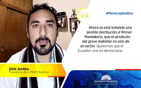 PlenoLegislativo| Erik Barba, presidente de la FEUE Nacional , habla sobre  los daños en las instalaciones de la Universidad Central Del Ecuador.